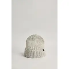 KOAJ - Gorro crema claro tejido con marquilla negra decorativ Hombre