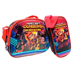 GENERICO - Kit X2 Lonchera Termica + Cartuchera MINECRAFT Niños