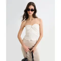 SEVEN SEVEN - Camiseta Con Anudado Para Mujer Beige