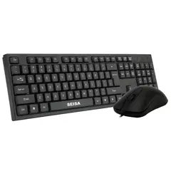 SEISA - Kit Mouse Y Teclado Alámbrico Color Negro