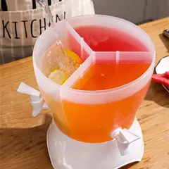 GENERICO - Dispensador Multi Bebidas Jugos Giratorio 3 Grifos Portátil 5 Litros