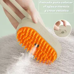 GENERICO - Cepillo Vapor Para Perros Gatos Peine Quita Pelo Vaporizador