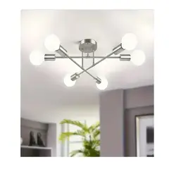 HOME - Lampara Techo Moderna Plafón Estilo Nórdica De Lujo Plateada