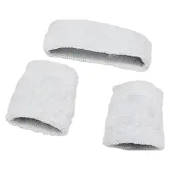 GENERICO - Kit Official Banda Balaca Cabeza + Muñequera Sudor Gym BLANC