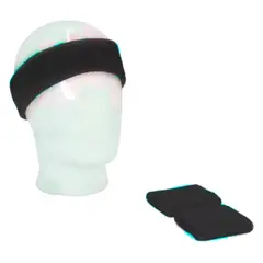 GENERICO - Kit Official Banda Balaca Cabeza + Muñequera Sudor Gym NEGRO