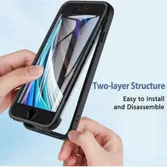 GENERICO - Estuche Protector Case Funda Full 360 Para Iphone 7 Plus Negro