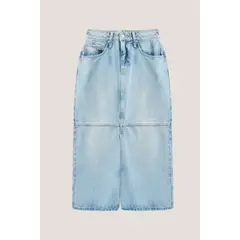 KOAJ - Falda larga en jean para mujer en tono azul clara cuent Mujer