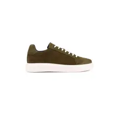 OVERSTATE - Tenis en Cuero Para Hombre Verde Oliva