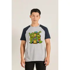 KOAJ - Camiseta manga corta ranglan de las Tortugas ninja HOMBRE
