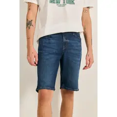 KOAJ - Bermuda slim en jean azul intensa con costuras y tiro b Hombre