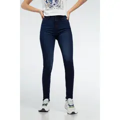 KOAJ - Jean jegging azul intenso con botón metálico y tiro súper MUJER