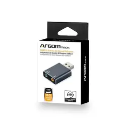 ARGOMTECH - Adaptador de Sonido 3D Estereo USB 2.0 ARGOM