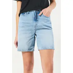 KOAJ - Short azul claro en jean con tiro súper alto y rotos MUJER