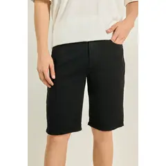 KOAJ - Bermuda en jean slim negra tiro bajo y bolsillos funciona HOMBRE