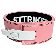 VITTORIA - Cinturon Cuero Pesas Gym Powerlifting Hebilla Palanca Rosa M