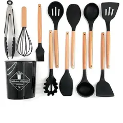 KITCHEN - Set 12 Utensilios De Cocina Silicona Resistente Calor Juego