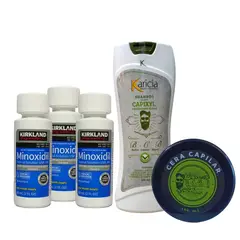 SIGNATURE - Kit Minoxidil Kirkland 5 % x3 + Cera + Shampoo Crecimiento integral