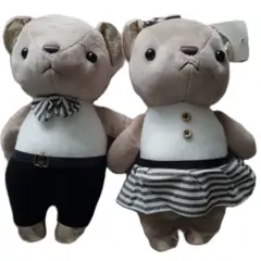 GENERICO - RATONES DE PELUCHE CASADOS CON ROPA Y VESTIDO PELUCHES
