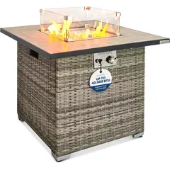 SERENELIFE - Mesa para fogata de propano para exteriores CSAETL