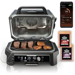 NINJA - Parrilla y Ahumador 7 en 1 Bluetooth OG951 Woodfire XL