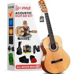 PYLE - Guitarra acústica 44 para principiantes 39 pulgadas