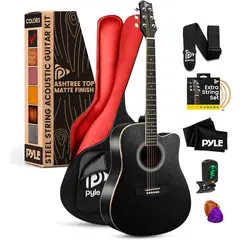 PYLE - Guitarra acústica 41 con accesorios premium y bolsa