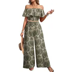 YURELKSHOP - BLUSA Y PANTALON LARGO CONJUNTO DE 2 PIEZAS