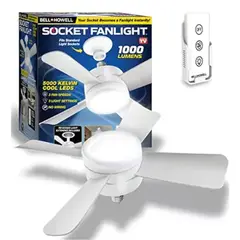 DANKI - Ventilador de Techo con Luz LED Socket XY-29 Super Brillante Inalambr