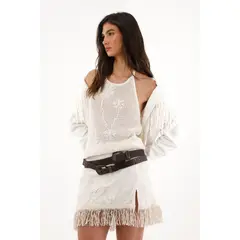 TENNIS - Camiseta de tejido abierto crudo para mujer