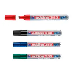 EDDING - Marcador Borrable Tablero Recargable E-353 Kit x 4