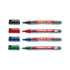 EDDING - Marcador Punta Fina Pizarra E-361 Kit x 4
