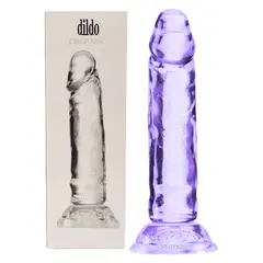 GENERICO - Dildo Consolador Adherente Pene Texturizado Silicona Morado