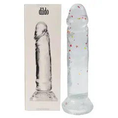 GENERICO - Dildo Consolador Pene Texturizado +Grueso Brillante Transparent