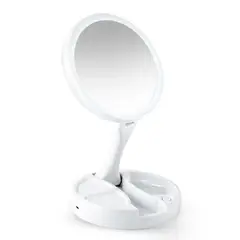 STYLE STARS - Espejo de Maquillaje LED Plegable Aumento 10x USB Portátil