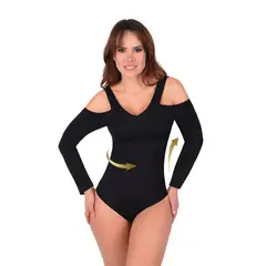 RITCHI - Body Faja para mujer Ropa de control cuello V hombros descubiertos