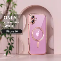 GENERICO - Estuche Magnético Case Antichoque IPhone 16 Pro Borde Color Rosa