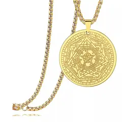 GENERICO - Collar Para Hombre Mujer Con Dije Sigil Of Ameth Color Oro