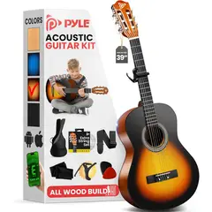 PYLE - Kit guitarra acústica principiantes 6cuerdas