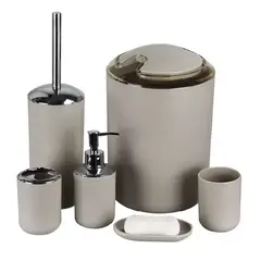 GENERICO - Set De Baño Moderno 6 Piezas Color Gris