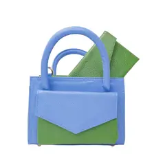 DALIUS - MiniBag bolso pequeño Blue Pistacho en cuero