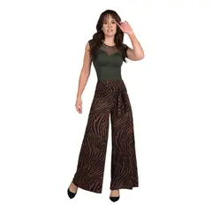 RITCHI - Pantalon Control Tipo Cebra Bota Ancha Y Cordon