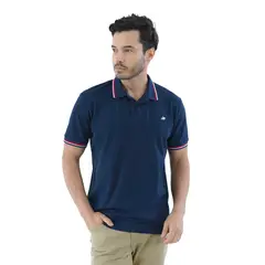 LAGUNA BLUE - Camiseta tipo polo para hombre bordada azul oscura