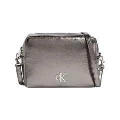 CALVIN KLEIN - Bolso gris cruzado minimal monogram