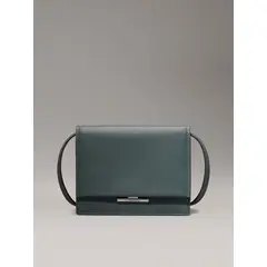CALVIN KLEIN - Bolso verde cruzado Saffiano