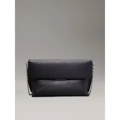 CALVIN KLEIN - Bolso negro de hombro granulado