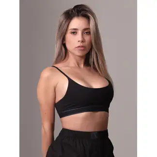 CALVIN KLEIN - Top Negro - Tonal Logo Para Mujer
