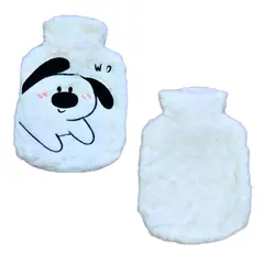 GENERICO - Bolsa Térmica Perro Blanco Agua Caliente Peluche 1 Lt