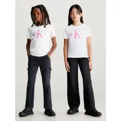 CALVIN KLEIN - Camiseta Niño Blanca Unisex Con Logo