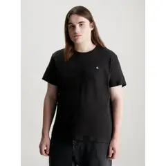 CALVIN KLEIN - Camiseta negra de algodón con insignia
