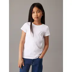 CALVIN KLEIN - Camiseta Niña Blanca Slim Con Logo